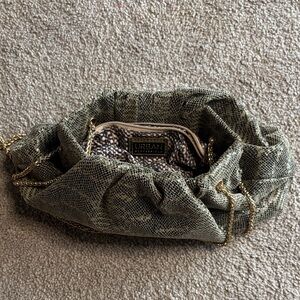 Urban Expressions Olive Snake Print Shoulder Bag